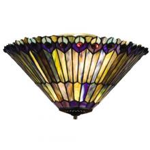 Meyda Black 13251 - 17"W Tiffany Jeweled Peacock Fan Light Fixture