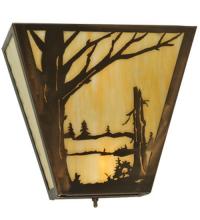 Meyda Black 133140 - 13"W Quiet Pond Left Wall Sconce