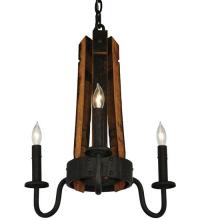 Meyda Black 133299 - 17" Wide Barrel Stave Madera 3 Light Chandelier