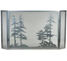 Meyda Black 133721 - 50" Wide X 28" High Tall Pines Fireplace Screen