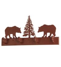 Meyda Black 134177 - 24"L Bear on the Loose 4 Hooks Coat Rack