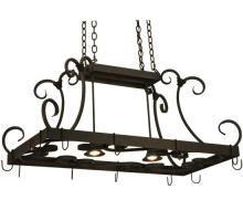 Meyda Black 134575 - 43" Long Caiden 2 Light Pot Rack