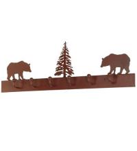 Meyda Black 134606 - 36"L Bear on the Loose 6 Hooks Coat Rack