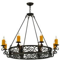 Meyda Black 134760 - 42" Wide Delano 8 Light Chandelier