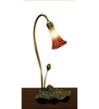 Meyda Black 13509 - 16" High Pink/White Pond Lily Accent Lamp