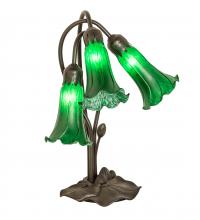 Meyda Black 136434 - 16" High Green Tiffany Pond Lily 3 Light Accent Lamp