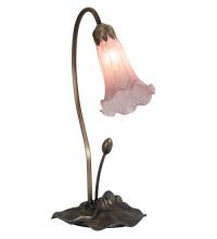 Meyda Black 13692 - 16" High Pink Tiffany Pond Lily Accent Lamp