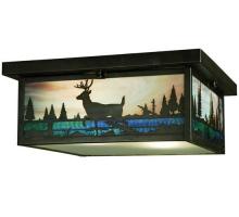 Meyda Black 136989 - 16" Square Deer Creek Flushmount