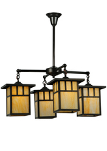 Meyda Black 137579 - 31"W Hyde Park Double Bar Mission 4 LT Chandelier