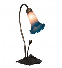 Meyda Black 13801 - 16" High Pink/Blue Tiffany Pond Lily Accent Lamp