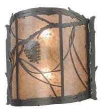 Meyda Black 13875 - 15"W Whispering Pines Wall Sconce