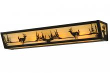 Meyda Black 139230 - 30"W Deer at Lake Vanity Light