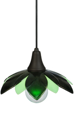 Meyda Black 140082 - 10.5"W Metro Fusion Bodnant Glass Mini Pendant