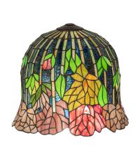 Meyda Black 140206 - 14" Wide Tiffany Flowering Lotus Shade