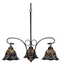 Meyda Black 140351 - 30"W Tiffany Peacock Feather 3 LT Chandelier