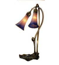 Meyda Black 14064 - 16" High Pink/Blue Pond Lily 2 Light Accent Lamp