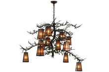 Meyda Black 141512 - 54"W Pine Branch Valley View 12 LT Chandelier