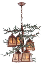 Meyda Black 142072 - 28"W Pine Branch Valley View 5 LT Chandelier