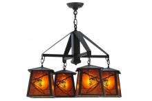 Meyda Black 143500 - 28"W Whispering Pines 4 LT Chandelier