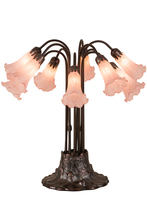 Meyda Black 14363 - 24"H Pink Pond Lily 10 LT Table Lamp