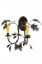 Meyda Black 144379 - 18" Wide Oak Leaf & Acorn 2 Light Wall Sconce