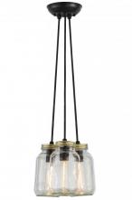 Meyda Black 145069 - 9" Wide Mason Jar 3 Light Pendant