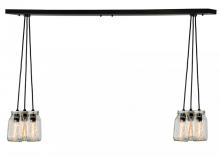 Meyda Black 145076 - 48" Long Mason Jar 6 Light Island Pendant