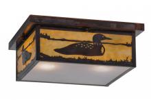 Meyda Black 145224 - 14"Sq Hyde Park Loon Flushmount