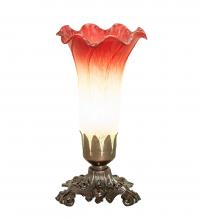 Meyda Black 145780 - 8" High Seafoam/Cranberry Victorian Accent Lamp