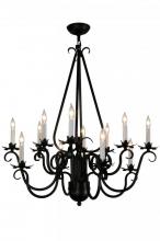 Meyda Black 146655 - 30" Wide Caleb 12 LT Chandelier