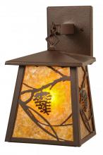 Meyda Black 146819 - 7"W Whispering Pines Lantern Wall Sconce