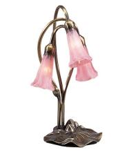 Meyda Black 14728 - 16" High Pink Pond Lily 3 Light Accent Lamp