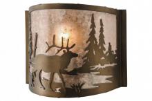 Meyda Black 148034 - 12" Wide Elk at Lake Wall Sconce