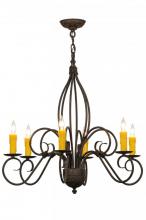 Meyda Black 148751 - 28" Wide Squire 6 Light Chandelier