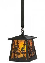 Meyda Black 149025 - 7"Sq Tall Pines Mini Pendant