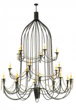 Meyda Black 149323 - 72"W Bell 20 LT Three Tier Chandelier