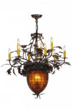 Meyda Black 149726 - 34" Wide Greenbriar Oak 9 Light Chandelier