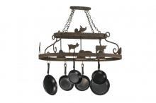 Meyda Black 150295 - 46"L Barn Animals W/Downlights Pot Rack