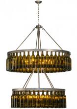 Meyda Black 150900 - 46"W Tuscan Vineyard Estate 80 Wine Bottle Two Tier Chandelier