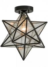 Meyda Black 150958 - 12"W Moravian Star Clear Seedy Flushmount