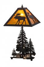 Meyda Black 151467 - 21"H Moose Through the Trees W/Lighted Base Table Lamp