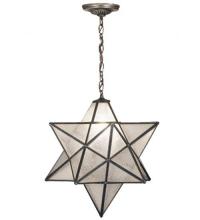 Meyda Black 15151 - 24"W Moravian Star Clear Seeded Pendant