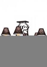 Meyda Black 151539 - 40" Long Handforged Oval 6 Light Chandelier