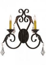 Meyda Black 151650 - 19"W Josephine 2 LT Wall Sconce