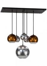 Meyda Black 151942 - 36"L Bola Metalica 6 LT Pendant