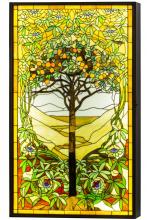 Meyda Black 152459 - 30" Wide Tiffany Tree of Life Stained Glass Lighted Window