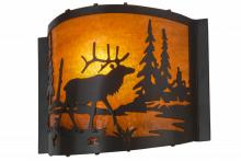 Meyda Black 152608 - 12"W Elk at Lake Wall Sconce