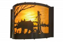 Meyda Black 152609 - 12"W Bear at Lake Wall Sconce