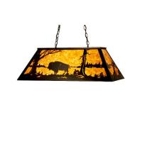 Meyda Black 15373 - 33"L Buffalo at Lake Oblong Pendant