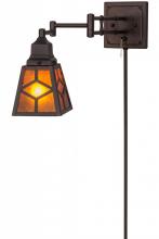 Meyda Black 153785 - 5-13"W Diamond Craftsman Swing Arm Wall Sconce